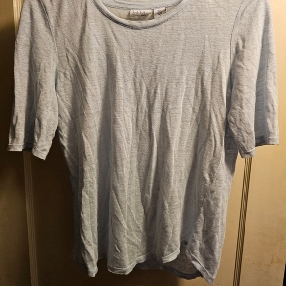 Vintage Nicole Miller 100 percent linen light blue t‎ shirt - Picture 4 of 6